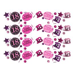 Bordkonfetti 18 Sort/Lyserød Glitter