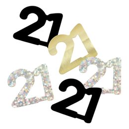 Bordkonfetti 21 Sølv/Gull/Sort