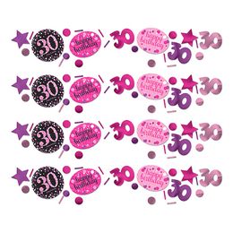 Bordskonfetti 30 Svart/Rosa Glitter