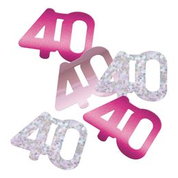 Bordskonfetti 40 Lyserød/Sølv