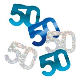 Bordkonfetti 50 Blå/Sølv