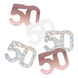 Bordskonfetti 50 Rosaguld