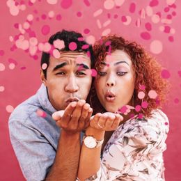 Bildspel - Bordskonfetti Boy or Girl Reveal Rosa