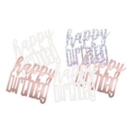 Bordskonfetti Happy Birthday Roséguld
