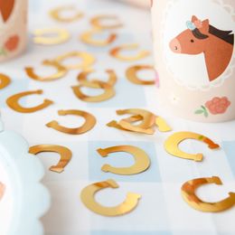 Bildspel - Bordskonfetti Hästskor Guld