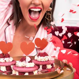 Lysbildefremvisning - Bordskonfetti Hjerter Lyserød