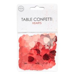 Bildspel - Bordskonfetti Hjärtan Röda Metallic