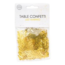 Bordskonfetti Just Married Guld Metallic