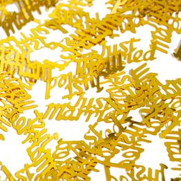 Bildspel - Bordskonfetti Just Married Guld Metallic