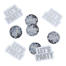 Bordskonfetti Let's Party Silver Disco