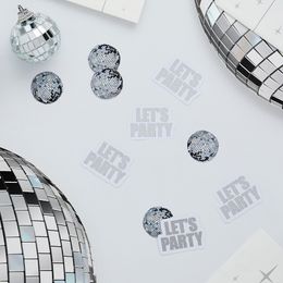 Bildspel - Bordskonfetti Let's Party Silver Disco