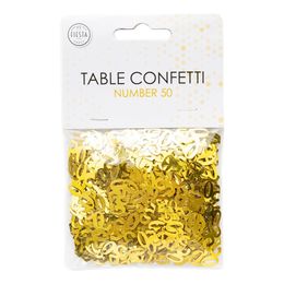 Bildspel - Bordskonfetti Siffra 50 Guld Metallic