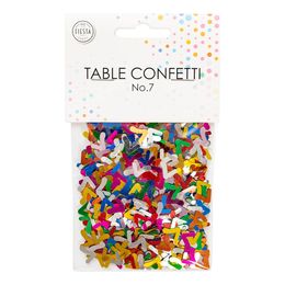 Bordskonfetti Siffra 7 Färgmix Metallic