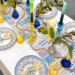 Bildspel - Bordslöpare Blå Mosaik