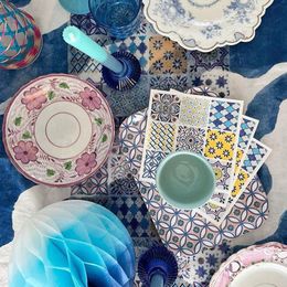 Bildspel - Bordslöpare Blå Mosaik