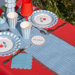 Lysbildefremvisning - Bordløper Blå/Brun