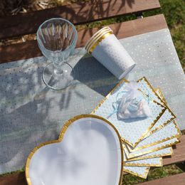 Bildspel - Bordslöpare Blå/Guld