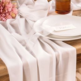 Bildspel - Bordslöpare Chiffong Off-White