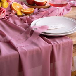 Bildspel - Bordslöpare Chiffong Rosa