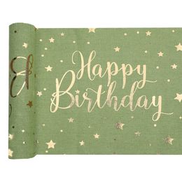 Bordslöpare Happy Birthday Grön/Guld