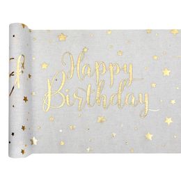 Bordløper Happy Birthday Hvit/Gull