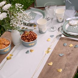 Bildspel - Bordslöpare Hjärta Vit/Guld