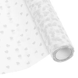 Lysbildefremvisning - Bordløper med Hjerter Hvit