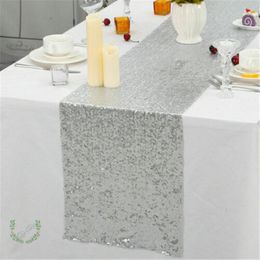 Bildspel - Bordslöpare Paljett Silver