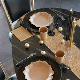 Lysbildefremvisning - Bordløper Paljetter Gull