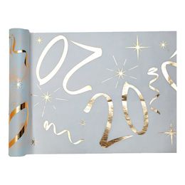 Bildspel - Bordslöpare Siffra Vit/Guld