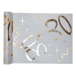 Bildspel - Bordslöpare Siffra Vit/Guld