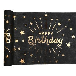 Bordslöpare Sparkling Happy Birthday Svart/Guld