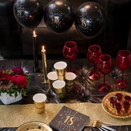 Bildspel - Bordslöpare Tjock Guld Glitter