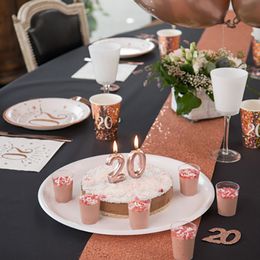 Bildspel - Bordslöpare Tjock Roséguld Glitter