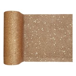 Bordslöpare Tjock Roséguld Glitter