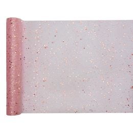 Bordløber Tyl Glitter Roséguld