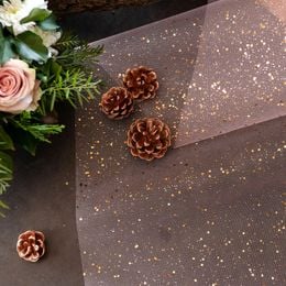 Lysbildefremvisning - Bordløber Tyl Glitter Roséguld