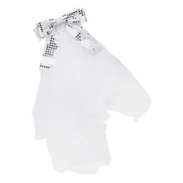 Bildspel - Brudslöja med Rosett Silver Holografisk