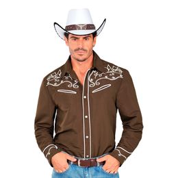 Brun Western Skjorta Herr