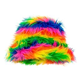 Bucket Hat Fluffig Regnbåge