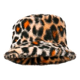 Bucket Hat i Plysch Leopard