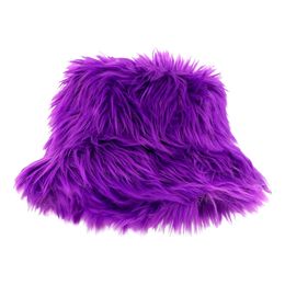 Bucket-hatt Fluffy Lilla