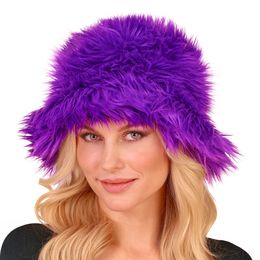 Lysbildefremvisning - Bucket-hatt Fluffy Lilla