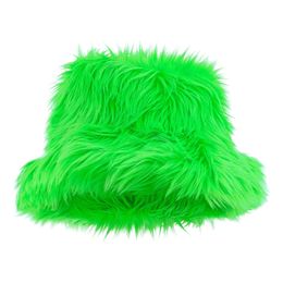Bucket Hatt Fluffig Neongrön