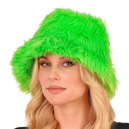 Bildspel - Bucket Hatt Fluffig Neongrön