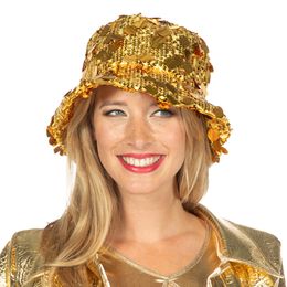 Lysbildefremvisning - Bucket Hat Pallietter Guld