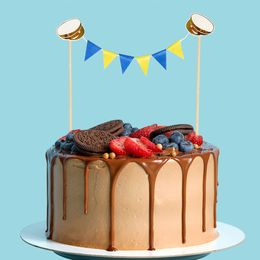 Diaesitys - Kakkukoriste Sinikeltaiset Liput Ylioppilas