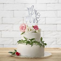 Bildspel - Cake Topper Mr & Mrs Silver