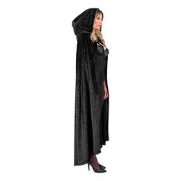 Lysbildefremvisning - Cape med hette fløyel svart