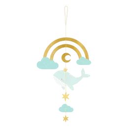 Bildspel - Kort med Hängande Dekoration Val Ljusblå